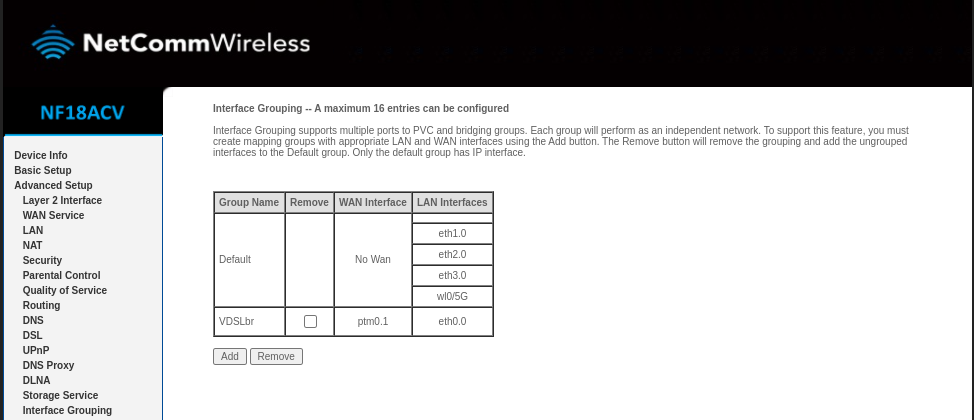 Interface Grouping
